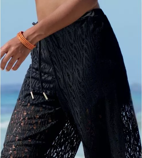 Pantalon en dentelle L'Ondine Noir