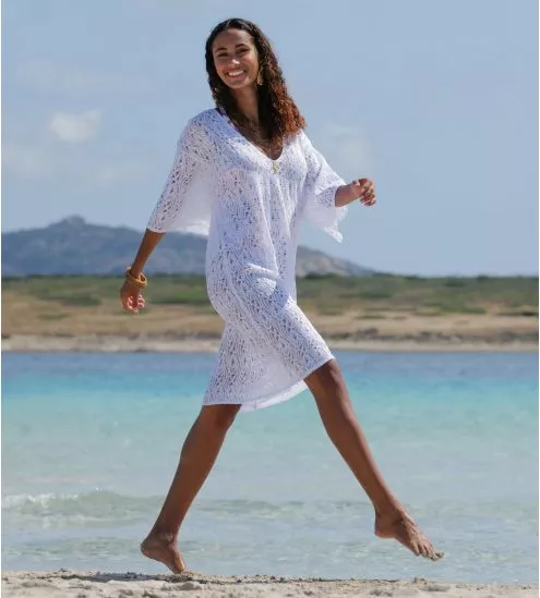 Tunique en dentelle L'Ondine Blanc