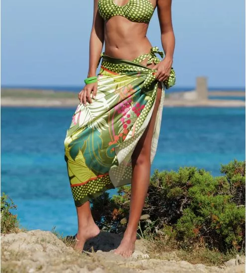 Paréo long La Venus Nature Vert Tropic