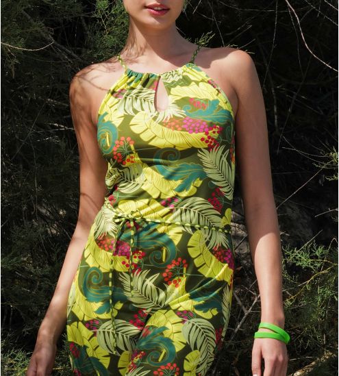 Robe longue La Venus Nature Vert Tropic