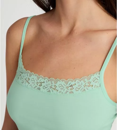 Top à bretelles Calida Natural Comfort Lace Soft Green