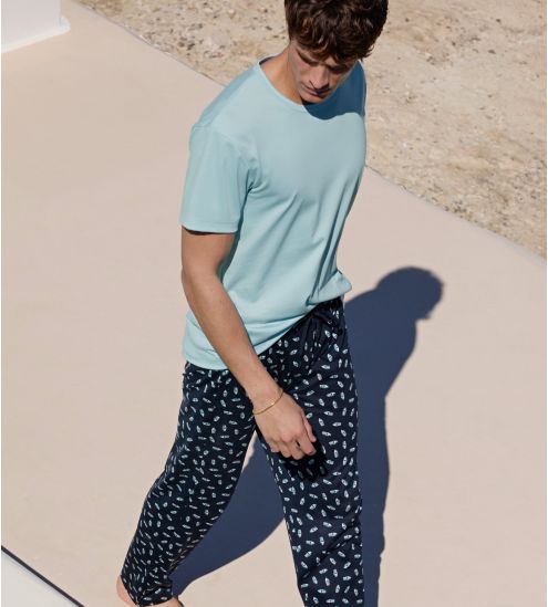 Pantalon homme Calida RMX Sleep Weekend Pond Green
