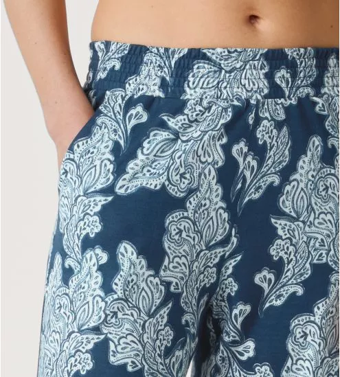 Pantalon large femme Calida Favourites Botanic Deep Dive Petrol