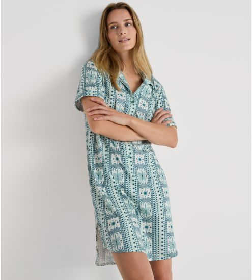 Chemise de nuit Calida pour femme Palm Dreams Bristol Blue