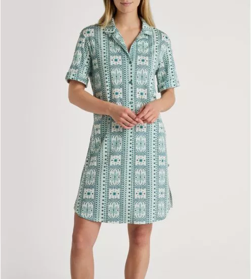 Chemise de nuit Calida pour femme Palm Dreams Bristol Blue