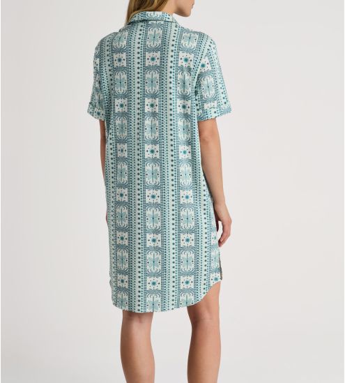Chemise de nuit Calida pour femme Palm Dreams Bristol Blue