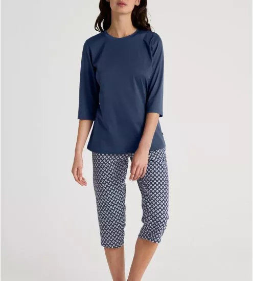 Pyjama pantacourt Calida femme Peacoat Blue