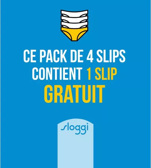 Sloggi Basic+ Maxi lot de 4 Multicolore Orange/Bleu