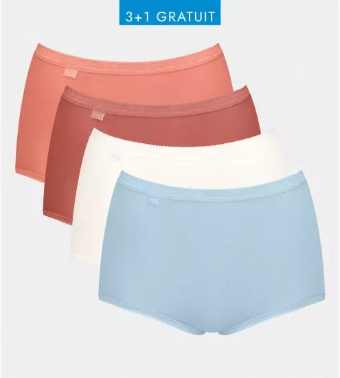 Sloggi Basic+ Maxi lot de 4 Multicolore Orange/Bleu