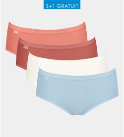Sloggi Basic+ Midi lot de 4 Multicolore Orange/Bleu