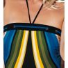 Maillot de bain bustier noir avec bandes colorées