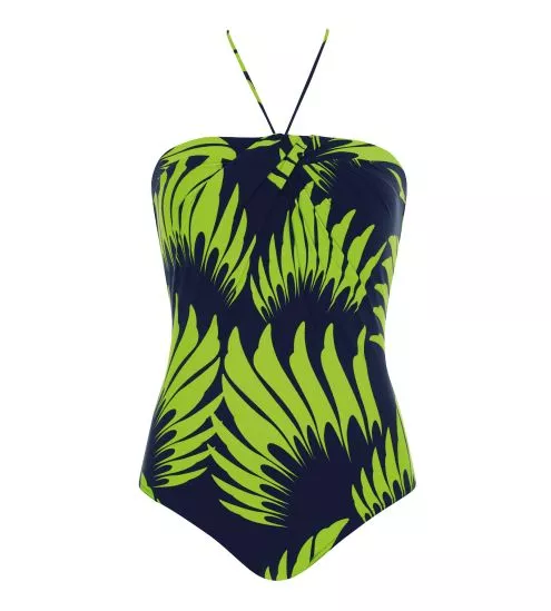 Maillot de bain bustier - 1 pièce Noir/Vert