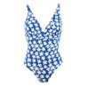 Maillot de bain fleuri une pièce Noumea Bleu
