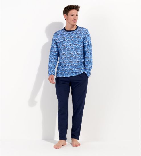 Pyjama long Vibe imprimé Bleu