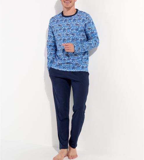 Pyjama long Vibe imprimé Bleu
