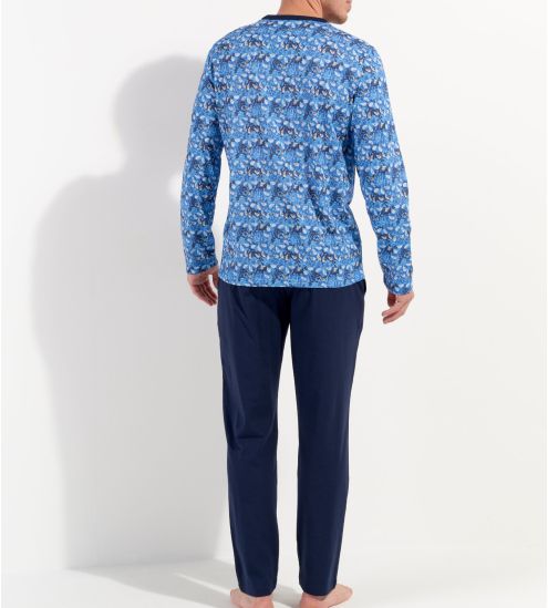 Pyjama long Vibe imprimé Bleu