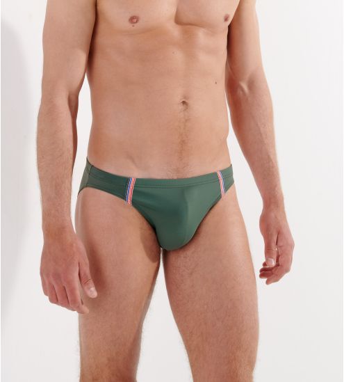 Slip de bain uni Nautical Vert