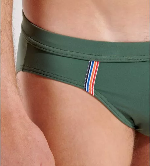 Slip de bain mini uni Nautical Vert Kaki