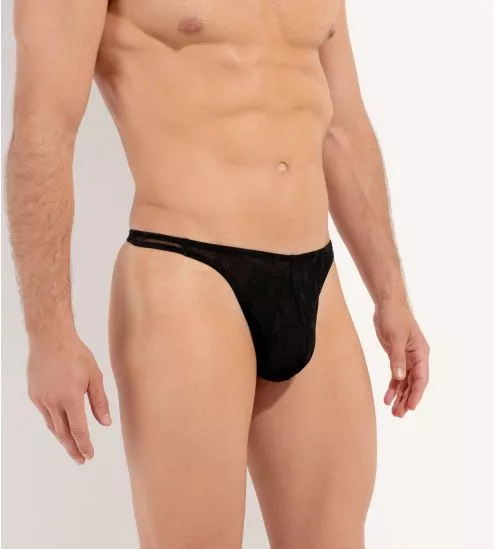 String homme en dentelle Dark Noir