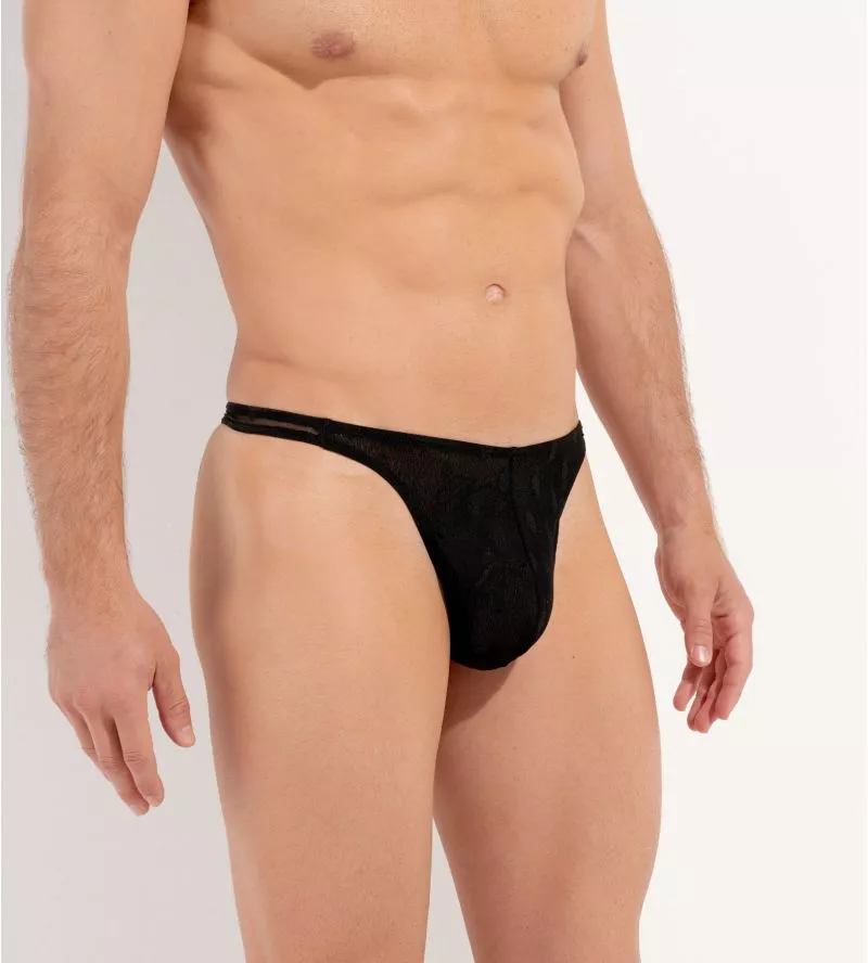 String homme en dentelle Dark Noir