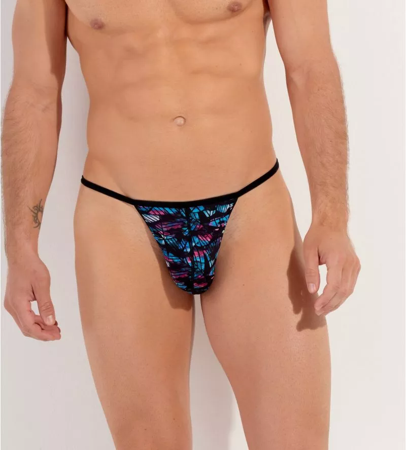 String homme imprimé Rock Noir