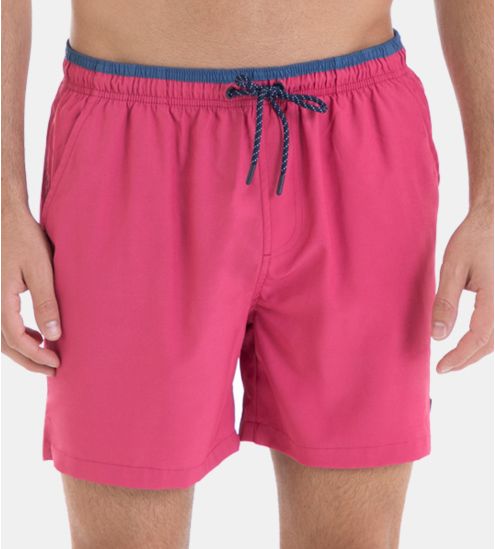 Short de bain uni Rose