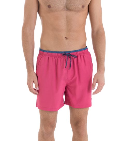 Short de bain uni Rose