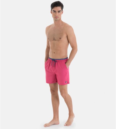 Short de bain uni Rose
