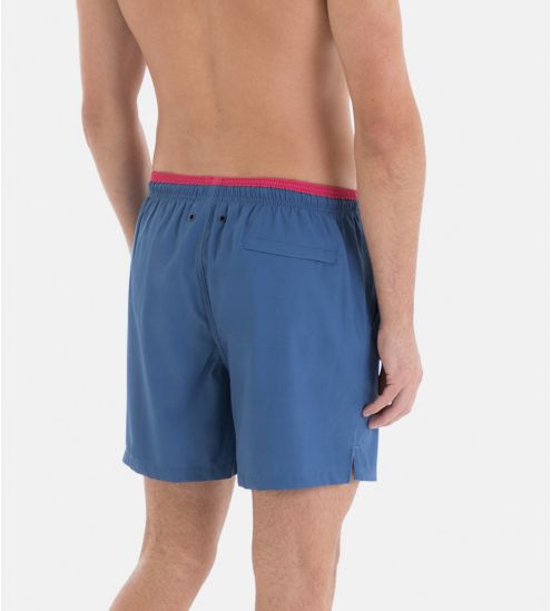Short de bain uni Bleu Denim