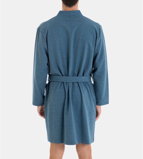 Robe de chambre croisée pour homme Bleu