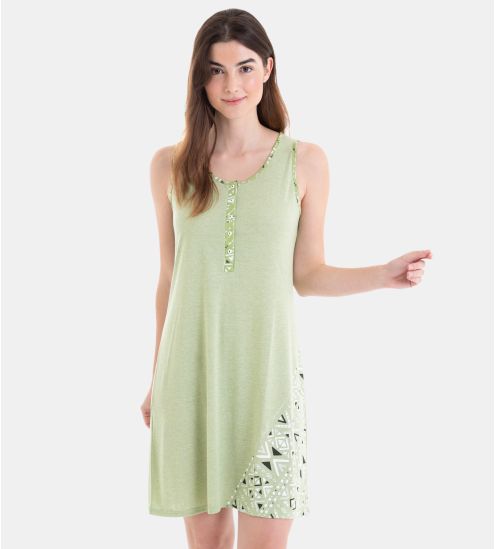 Liquette sans manches boutonnée Vert Pistache