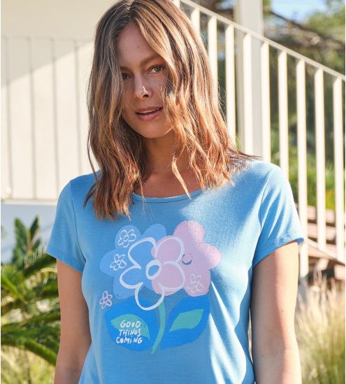 Pyjama court femme Bleu Ciel