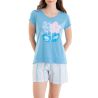 Pyjama court femme Bleu Ciel