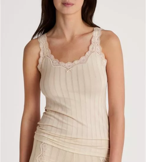 Débardeur beige avec dentelle Etude Toujours Dune Beige