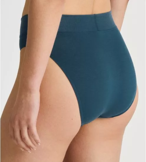 Slip brésilien en coton Elastic Deep Dive Petrol