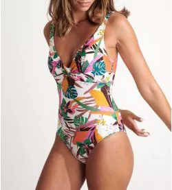 Maillot de bain une pièce floral Nancie Cantera Écru