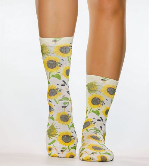 Sonnenblume-Frau-Socken