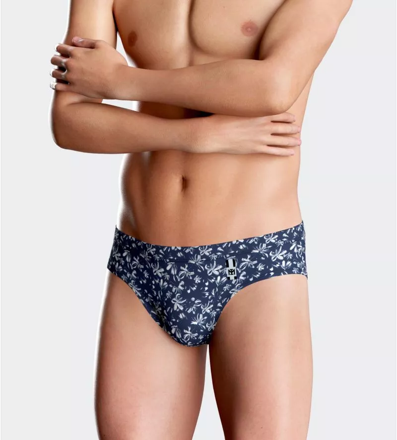 BAHAMAS SLIP DE BAIN IMPRIME NB039 Marine BLEU