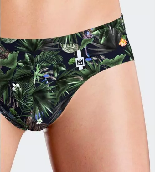 HAITI SLIP DE BAIN IMPRIME NB039 Marine BLEU