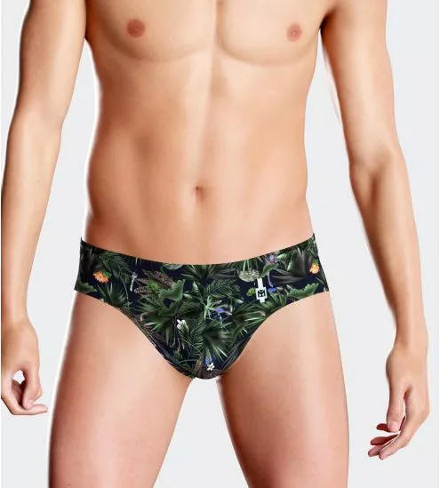 HAITI SLIP DE BAIN IMPRIME NB039 Marine BLEU