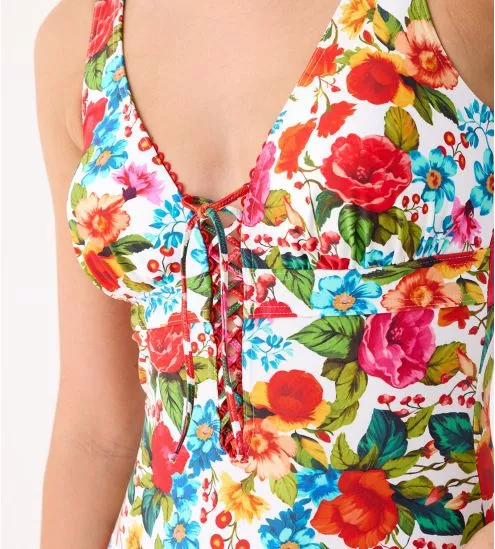 Maillot de bain 1 pièce coupé sous poitrine DONATELLA Blanc