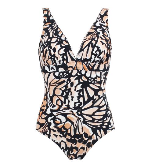 Maillot de bain 1 pièce coupé sous poitrine RHODES Noir