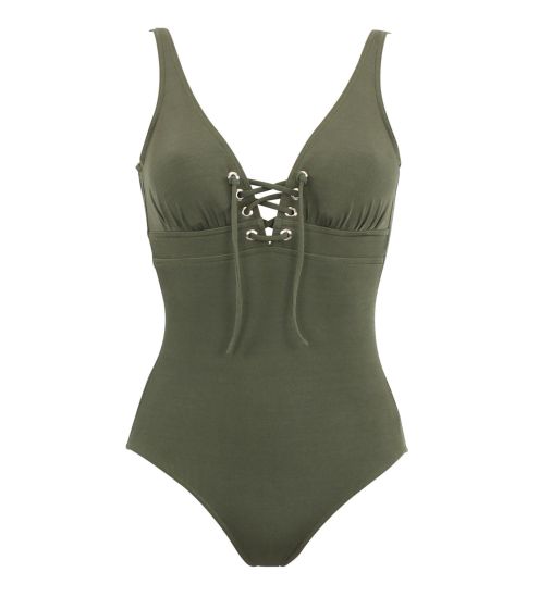 Maillot de bain 1 pièce coupé sous poitrine ALLURE Kaki