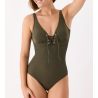 Maillot de bain 1 pièce coupé sous poitrine ALLURE Kaki
