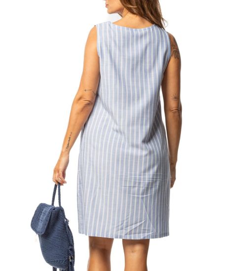 Liquette sans manches à rayures Bleu Ciel