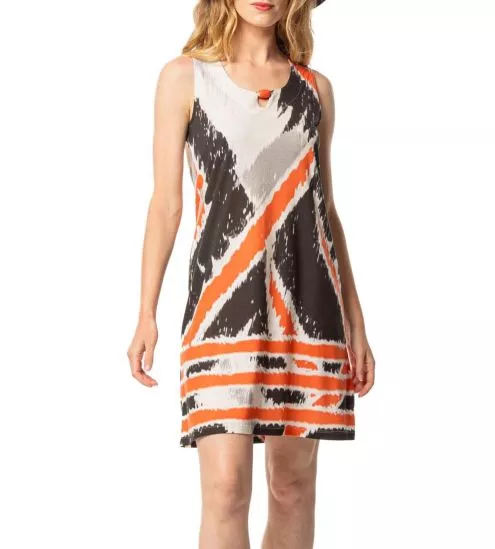 Black / ocher sleeveless dress