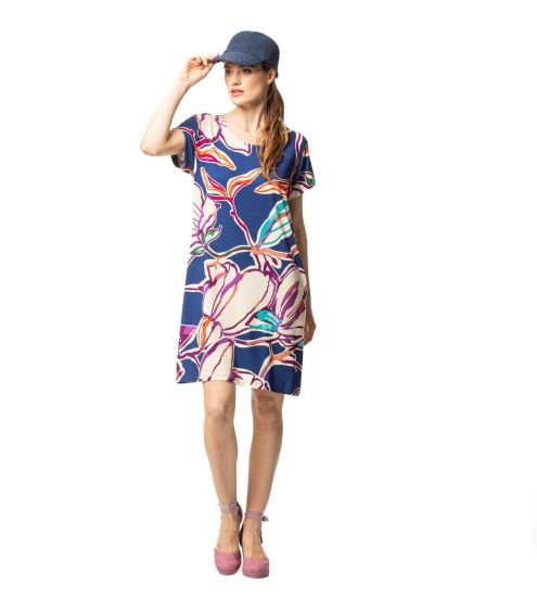 Robe à manches courtes Bleu