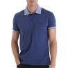 T shirt polo bleu marine homme manches courtes