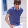 T shirt polo bleu marine homme manches courtes