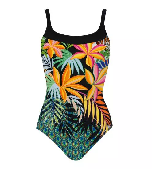 Maillot de bain une pièce nageur bretelles réglables Noir Mulitcolore